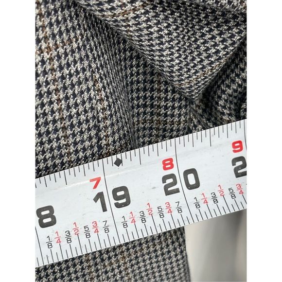 Izod Blazer Men's Size 40S Houndstooth Black Gray Brown 2 Button Sport Coat - Picture 8 of 13